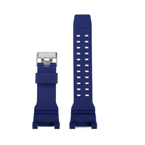 CAWEUER GR-B200 Rot Blau Schwarz Herrenarmband Kompatibel mit Casio G-SHOCK Uhr Serie Wasserdichtes Harz Silikonarmband Armband Geschenkwerkzeuge(Blue-silver) von CAWEUER