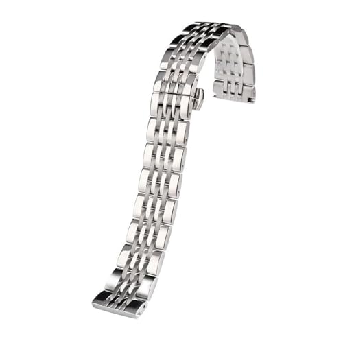 CAWEUER Kompatibel mit Armani Uhrenarmband AR-1945/AR-1863 AR1648 Edelstahlarmband for Herren-Faltschließe, solides Armband(Silver) von CAWEUER