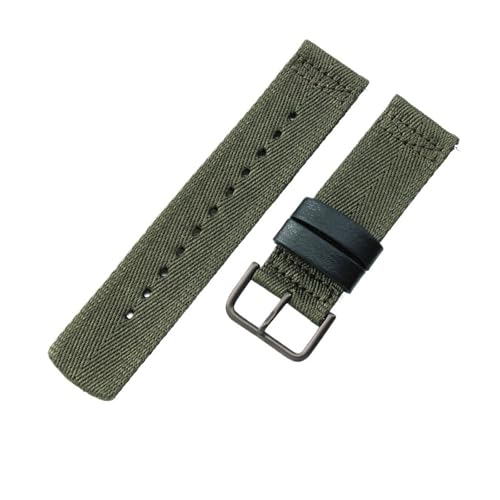 CAWEUER Kompatibel mit Casio 24 mm Zubehör PRG-600YB PRG-650 PRW-6600 Flexibles Uhrenarmband aus hochdichtem Strick-Nylon-Canvas(Green-Black-K7) von CAWEUER