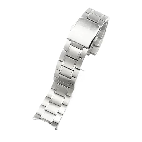 CAWEUER Kompatibel mit Casio Duro Series Stahl-Uhrenarmband for Herren MTP1374/1375 MDV106, Edelstahl-Metallarmband, 22 mm, speziell gebogene Schnittstelle(Steel(MS)) von CAWEUER