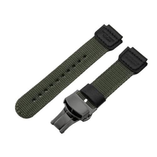 CAWEUER Kompatibel mit Casio G-Shock Nylon-Armband Dw5600 GW-5000 5035 GW-M5610 Modifikationsarmband 16 mm(Army green-Black-B1,18x24mm) von CAWEUER
