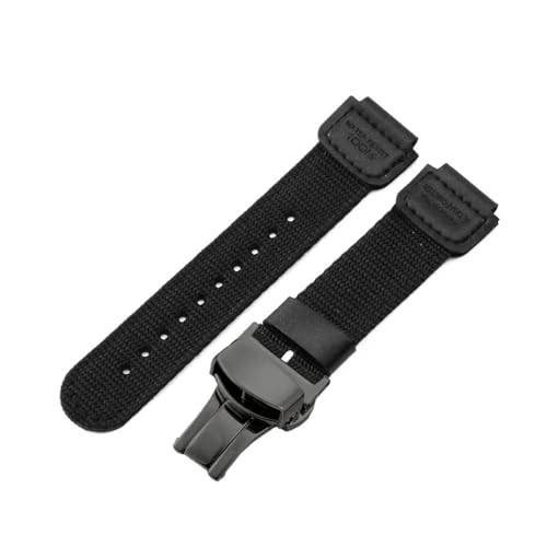 CAWEUER Kompatibel mit Casio G-Shock Nylon-Armband Dw5600 GW-5000 5035 GW-M5610 Modifikationsarmband 16 mm(Black-Black-B1,18x24mm) von CAWEUER