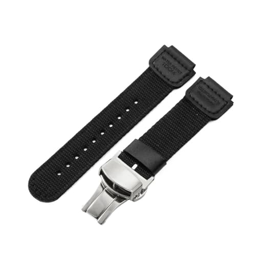 CAWEUER Kompatibel mit Casio G-Shock Nylon-Armband Dw5600 GW-5000 5035 GW-M5610 Modifikationsarmband 16 mm(Black-Steel-B1,18x24mm) von CAWEUER