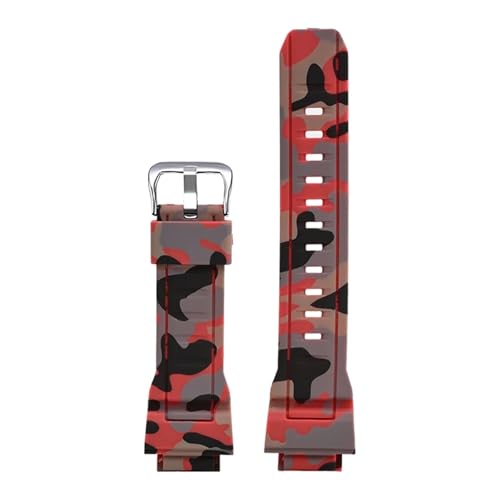CAWEUER Kompatibel mit Casio Watch Gw-9400 Gw-9300 G-9300 Wtachband TPU-Armband Wasserdichtes Band Zubehör Repackage Armband(Camo red-S) von CAWEUER