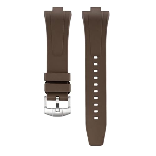 CAWEUER Kompatibel mit Citizen NJ0150 NJ0151 NJ0158 Uhr Fluorkautschukband FKM Armband Herrenarmband Schnellverschluss-Armband(Brown) von CAWEUER