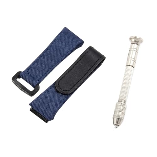 CAWEUER Kompatibel mit Richard Mille Nylon Canvas Schwarz Blau Rot Antiallergische weiche Uhrenarmbänder RM50 53 Serie Ge Ya Praktisches Uhrenarmband 25 mm(D-Blue(4 Stars Tool)) von CAWEUER