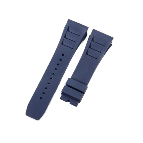 CAWEUER Kompatibel mit Richard Mille Uhrenarmband Herren 25 mm importiertes wasserdichtes Gummisilikon RM055 011(Blue-No buckle,25MM_WITH 5 STARS TOOLS) von CAWEUER