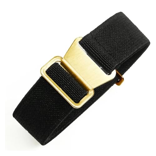 CAWEUER Kompatibel mit Tudor Parachute Qicheng Biwan Little Red Flower Seiko Water Ghost Nylon High Density Knitting 18 20 22 mm Uhrenarmband(Black-Gold,18mm) von CAWEUER