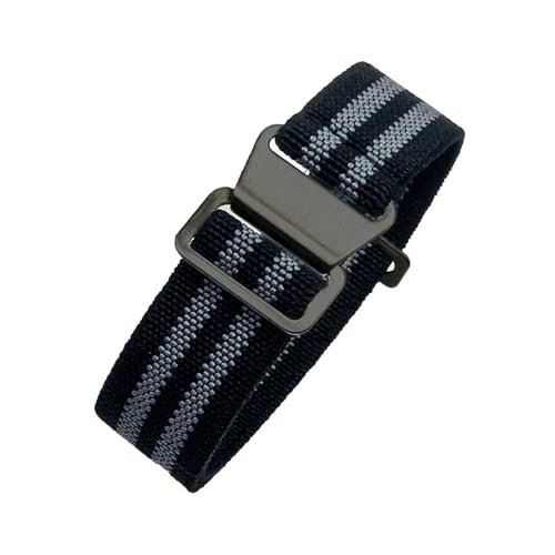 CAWEUER Kompatibel mit Tudor Parachute Qicheng Biwan Little Red Flower Seiko Water Ghost Nylon High Density Knitting 18 20 22 mm Uhrenarmband(Black Gray-Black,20mm) von CAWEUER