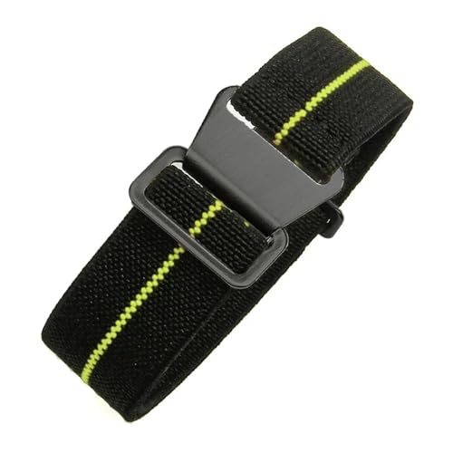 CAWEUER Kompatibel mit Tudor Parachute Qicheng Biwan Little Red Flower Seiko Water Ghost Nylon High Density Knitting 18 20 22 mm Uhrenarmband(Black Yellow-Black,22mm) von CAWEUER