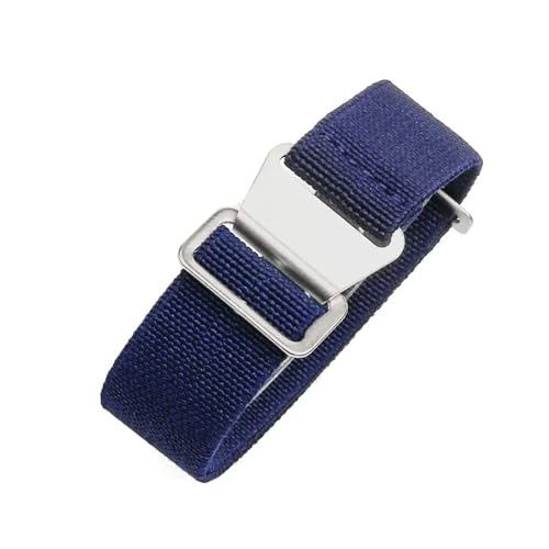 CAWEUER Kompatibel mit Tudor Parachute Qicheng Biwan Little Red Flower Seiko Water Ghost Nylon High Density Knitting 18 20 22 mm Uhrenarmband(Blue-Steel,22mm) von CAWEUER
