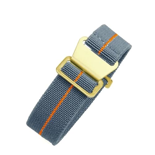 CAWEUER Kompatibel mit Tudor Parachute Qicheng Biwan Little Red Flower Seiko Water Ghost Nylon High Density Knitting 18 20 22 mm Uhrenarmband((D) Gray Orange-Gold,22mm) von CAWEUER