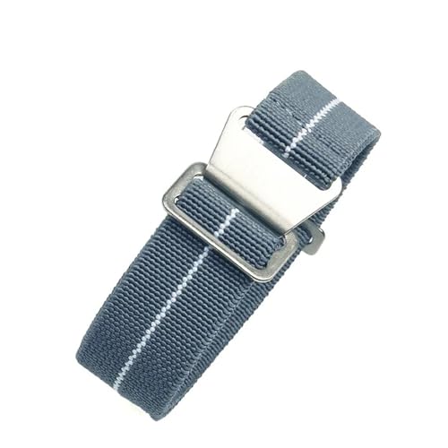 CAWEUER Kompatibel mit Tudor Parachute Qicheng Biwan Little Red Flower Seiko Water Ghost Nylon High Density Knitting 18 20 22 mm Uhrenarmband(Gray White-Steel,22mm) von CAWEUER