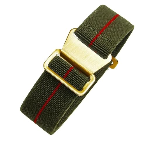 CAWEUER Kompatibel mit Tudor Parachute Qicheng Biwan Little Red Flower Seiko Water Ghost Nylon High Density Knitting 18 20 22 mm Uhrenarmband(Green Red-Gold,22mm) von CAWEUER