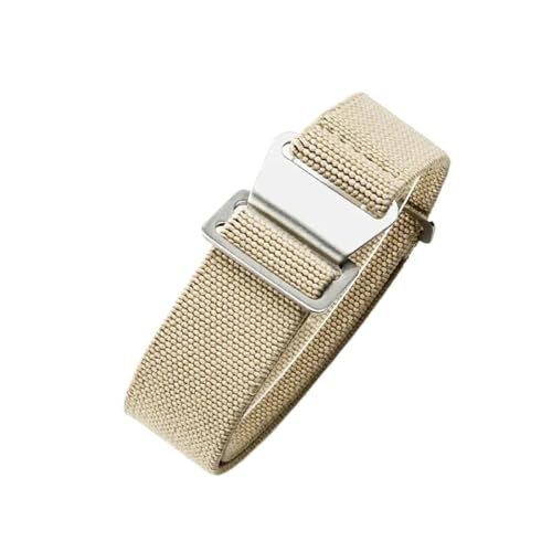 CAWEUER Kompatibel mit Tudor Parachute Qicheng Biwan Little Red Flower Seiko Water Ghost Nylon High Density Knitting 18 20 22 mm Uhrenarmband(Khaki-Steel,18mm) von CAWEUER