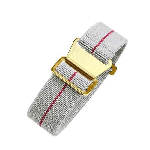 CAWEUER Kompatibel mit Tudor Parachute Qicheng Biwan Little Red Flower Seiko Water Ghost Nylon High Density Knitting 18 20 22 mm Uhrenarmband((L) Gray Red-Gold,22mm) von CAWEUER