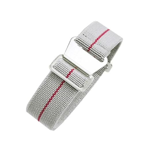 CAWEUER Kompatibel mit Tudor Parachute Qicheng Biwan Little Red Flower Seiko Water Ghost Nylon High Density Knitting 18 20 22 mm Uhrenarmband((L) Gray Red-Steel,20mm) von CAWEUER