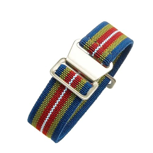 CAWEUER Kompatibel mit Tudor Parachute Qicheng Biwan Little Red Flower Seiko Water Ghost Nylon High Density Knitting 18 20 22 mm Uhrenarmband(Rainbow-Steel,20mm) von CAWEUER