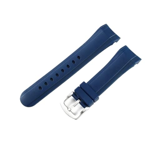 CAWEUER Kompatibel mit Uhren der Graham Reeftiger Racing Timing-Serie. Weiche, glatte, schweißfeste Uhrenarmbänder mit spezieller gebogener Schnittstelle, 24 mm(Blue-Steel-K2) von CAWEUER