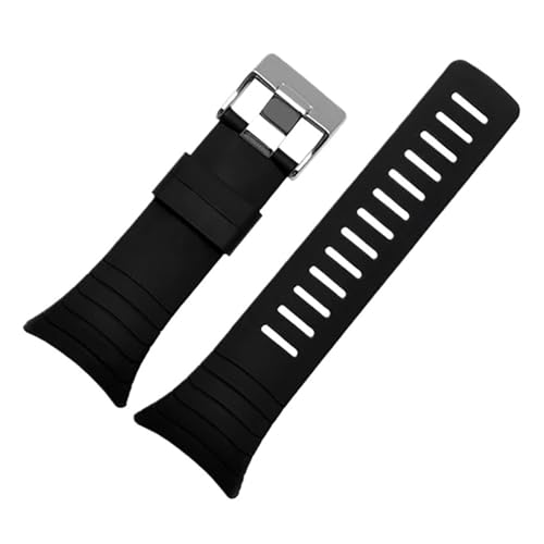 CAWEUER Kompatibel mit Uhrenarmband der CORE-Serie, schwarzes Kautschukarmband, Silikonarmband Werkzeugarmband, Herren-Sportuhrenarmband(Black-silver) von CAWEUER