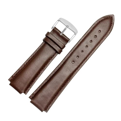 CAWEUER Lederarmband, Schwarz-Braun-Armband, Kompatibel Mit T2N739 Und T2N721 720, 24 * 16mm(Brown D) von CAWEUER