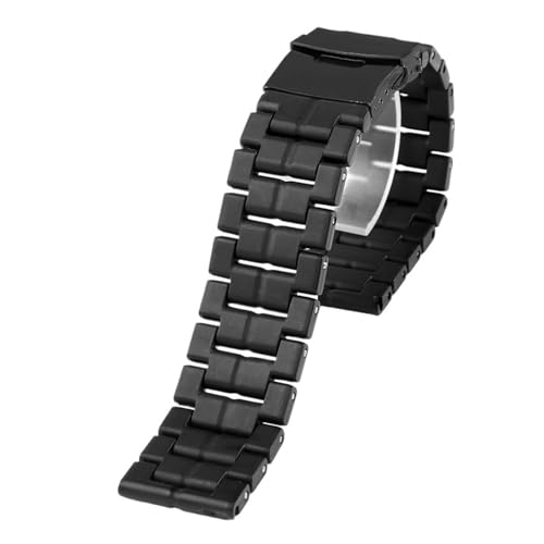 CAWEUER Massives Edelstahlarmband, kompatibel mit Casio Protrek Serie 5578 PRW-60/YT PRW-30/50/70 Sportkletter-Uhrenarmband(Black Gray) von CAWEUER