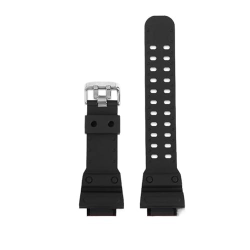 CAWEUER Schwarzes Harz-Silikonarmband, kompatibel mit Casio G-SHOCK Giant G-Block GX-56BB GXW-56 Serie, modifiziertes wasserdichtes Herrenarmband(Black-silver) von CAWEUER