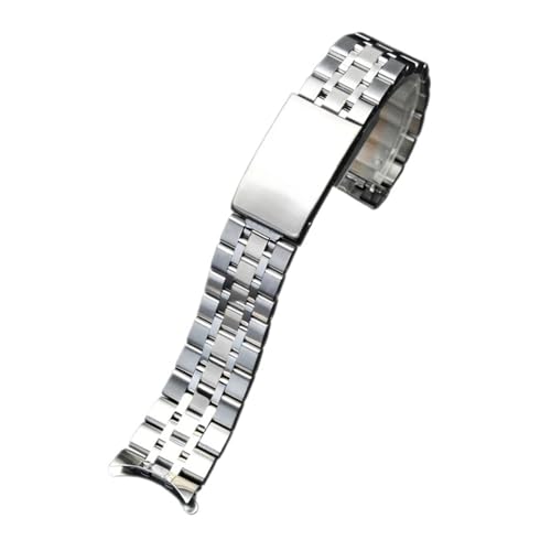 CAWEUER Silbernes Edelstahl-Uhrenarmband, kompatibel mit Tudor Hydro-Uhrenarmband, Faltschließe(Silver,17mm) von CAWEUER