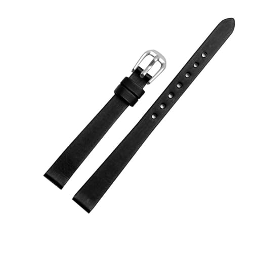 CAWEUER Uhrenarmbänder Dünnes Uhrenarmband aus Seidenband for Damen, for Uhrenarmbänder, kleine Größe, Rot/Weiß, 6 | 8 | 10 | 12 | 14 mm(Black,6mm) von CAWEUER