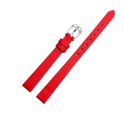 CAWEUER Uhrenarmbänder Dünnes Uhrenarmband aus Seidenband for Damen, for Uhrenarmbänder, kleine Größe, Rot/Weiß, 6 | 8 | 10 | 12 | 14 mm(Red,6mm) von CAWEUER