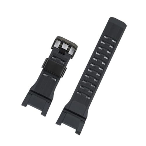 CAWEUER Uhrenarmband aus Harz, kompatibel mit Casio GSHOCK, der dritten Generation des Big Mud King GWG-B1000, spezielles Armband Kerbe Stahlring(Black-silver) von CAWEUER