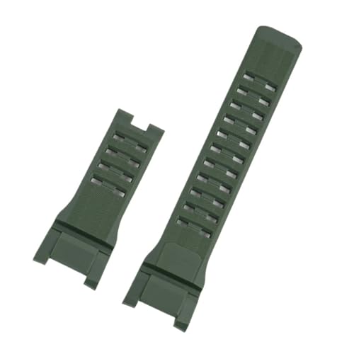 CAWEUER Uhrenarmband aus Harz, kompatibel mit Casio GSHOCK, der dritten Generation des Big Mud King GWG-B1000, spezielles Armband Kerbe Stahlring(Green- NO buckle) von CAWEUER