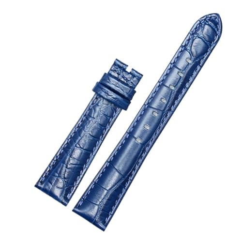 CAWEUER Uhrenarmband aus echtem Leder, kompatibel mit Swarovski Damen-Uhrenarmband Green Submariner 5452498 5452495 5452501, 17 mm, Blau, Rosa, Grün, Rot(Blue-No) von CAWEUER