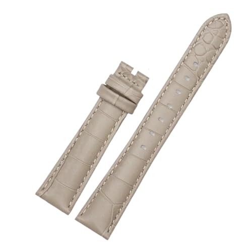 CAWEUER Uhrenarmband aus echtem Leder, kompatibel mit Swarovski Damen-Uhrenarmband Green Submariner 5452498 5452495 5452501, 17 mm, Blau, Rosa, Grün, Rot(Gray-No) von CAWEUER