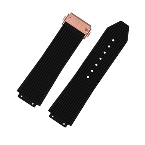 CAWEUER Uhrenarmband kompatibel mit Big Bang, Silikon, wasserdicht, Herren-Uhrenarmband, Kettenarmband, Uhr, Gummiarmband(Black-rosegold) von CAWEUER