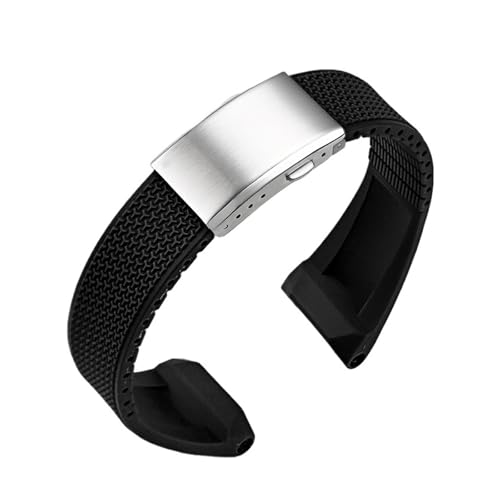 CAWEUER Uhrenarmband kompatibel mit Casio G-Shock GST-B100, Stahlherz, Flüssigsilikonarmband, kompatibel mit GST-120/400G/110/S130, GST-W300, Herren-Ersatzarmband(Black) von CAWEUER