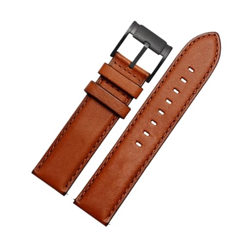 CAWEUER Uhrenarmband kompatibel mit Fossil Fossil Italienisches Lederarmband Herren Timex Quick Release 20 22mm Uhrenarmband(BLACK WHITE,20mm) von CAWEUER