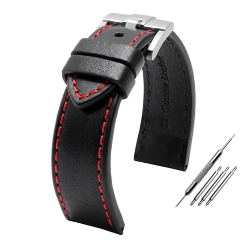 CAWEUER Uhrenarmband kompatibel mit Fossil Fossil Italienisches Lederarmband Herren Timex Quick Release 20 22mm Uhrenarmband(Blue Light Blue,20mm) von CAWEUER