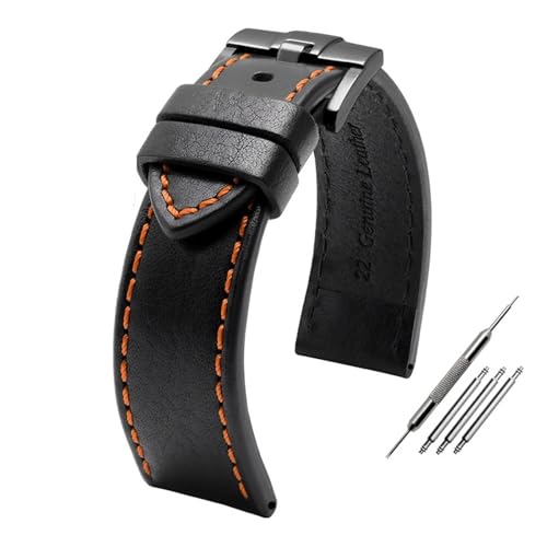 CAWEUER Uhrenarmband kompatibel mit Fossil Fossil Italienisches Lederarmband Herren Timex Quick Release 20 22mm Uhrenarmband(Celestial Teal,24mm) von CAWEUER