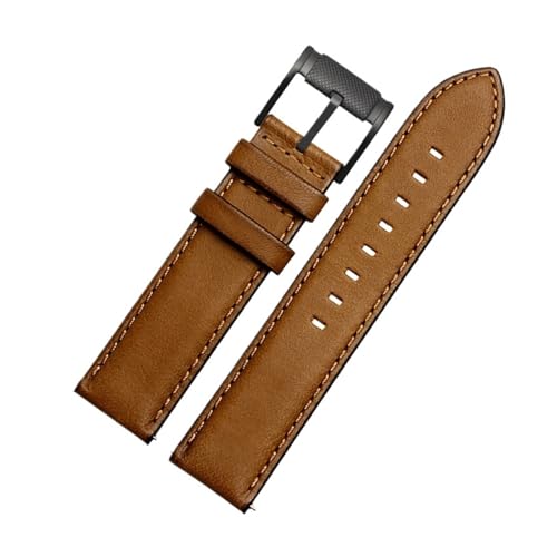 CAWEUER Uhrenarmband kompatibel mit Fossil Fossil Italienisches Lederarmband Herren Timex Quick Release 20 22mm Uhrenarmband(GREEN BLUE,22mm) von CAWEUER