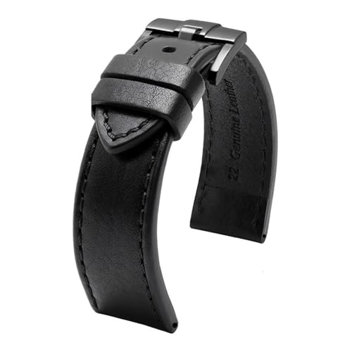 CAWEUER Uhrenarmband kompatibel mit Fossil Fossil Italienisches Lederarmband Herren Timex Quick Release 20 22mm Uhrenarmband(Silver Yellow,24mm) von CAWEUER