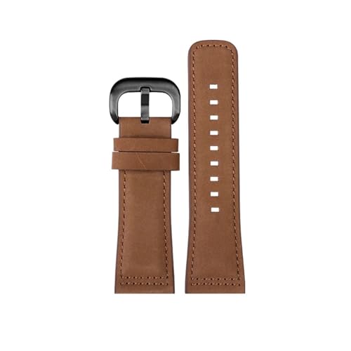 CAWEUER Uhrenarmband kompatibel mit Seven Friday Uhrenarmband, echtes Leder, mattiertes Vintage-Rindsleder, 28 mm(Brown(MS)-black) von CAWEUER