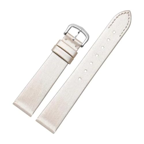 CAWEUER Universelles Seidenuhrenarmband, elegantes Uhrenarmband, kompatibel mit Patek Philippe PP Classic Series, 16 mm(Champagne-Silver) von CAWEUER