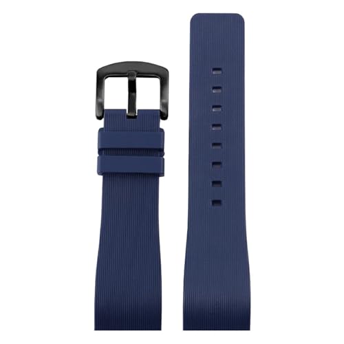 CAWEUER Wasserdichtes Silikon-Uhrenarmband mit Ersatz-Uhrenarmband der Santos 100 Santos-Serie spezieller Schnittstelle aus Gummi, 20/23 mm(Blue black B,20mm) von CAWEUER