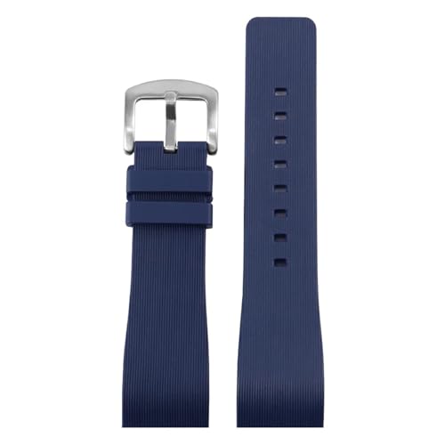 CAWEUER Wasserdichtes Silikon-Uhrenarmband mit Ersatz-Uhrenarmband der Santos 100 Santos-Serie spezieller Schnittstelle aus Gummi, 20/23 mm(Blue silver B,20mm) von CAWEUER