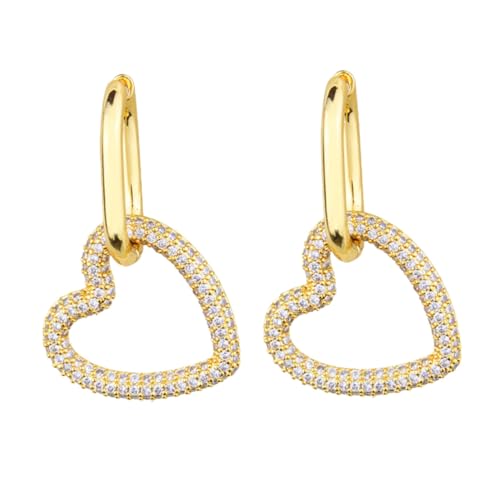 CAXUSD 1 Paar Goldene Herz Ohrhänger für Damen Trendige Ohrringe Kupfer Modischer Ohrschmuck für Hypoallergen Langlebig und Farbecht für Jeans Shirts und Hüte CAXUSD 1 Paar Goldene Herz Ohrhänger für Damen Trendige Ohrringe Kupfer Modischer Ohrschmuck für Hypoallergen Langlebig und Farbecht für Jeans Shirts und Hüte von CAXUSD