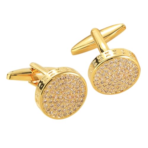 CAXUSD 1 Paar Herren Manschettenknöpfe Zirkonia Cufflinks für Formelle Anlässe Hochwertige Funkelnde Cufflinks für Französische Hemden Accessoire für Hochzeit und Business von CAXUSD