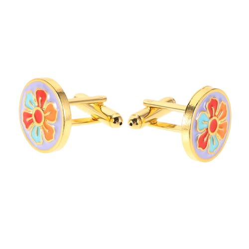CAXUSD 1 Paar Manschettenknöpfe für Herren mit Vintage Blumenmuster Hochwertige Dekorative Cufflinks für Hochzeiten Partys Täglichen Gebrauch Stilvolles Accessoire für Formelle Anlässe von CAXUSD