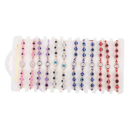 CAXUSD 12 Stück Augenarmband Böse Damenarmbänder Armband Für Frauen Augenperlenarmband Perlenarmband Schmuck Kettenarmband Damenarmbänder Armband Damenarmreifen Für Frauen von CAXUSD