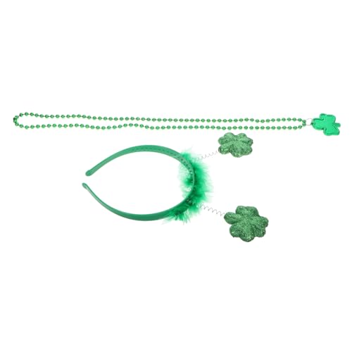 CAXUSD 1satz Schaumstoff Shamrock Stirnband Und Halskette Mit Perlen Für Patrick Day Feiern Und Irische Festivals Glück Und Ihre Party von CAXUSD